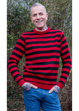Run and Fly Retro Striped 70's Jumper Schwarz Rot