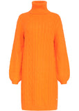 Smashed Lemon Cozy Cuddles 70's Knitted Kleid Orange
