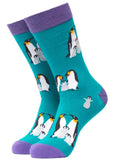 Soctopus We Are Family Penguins Socken Teal