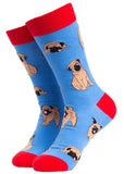 Soctopus Pug Shots Dog Socken Blau