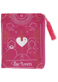 Succubus The Lovers Tarot Card Samt Tasche mit Reißverschluss Rosa