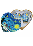 Succubus Art van Gogh Starry Night Heart Set von 2 Bechers Blau