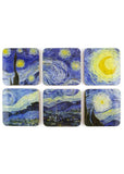Succubus Art Starry Night van Gogh Set Mit 6 Untersetzern
