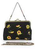 Succubus Bags Sunflower Kiss Lock Handtasche Schwarz
