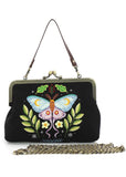 Succubus Bags Butterfly Vintage Kiss Lock Handtasche Schwarz