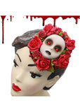 Succubus Fancy Halloween Doll's Head Fascinator Rot