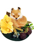Succubus Fancy Fox & Flowers Fascinator Dunkelgrün