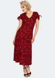 Voodoo Vixen Clara Floral 40's Kleid Rot