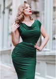 Zoe Vine Billie 50's Etuikleid Emerald Grün